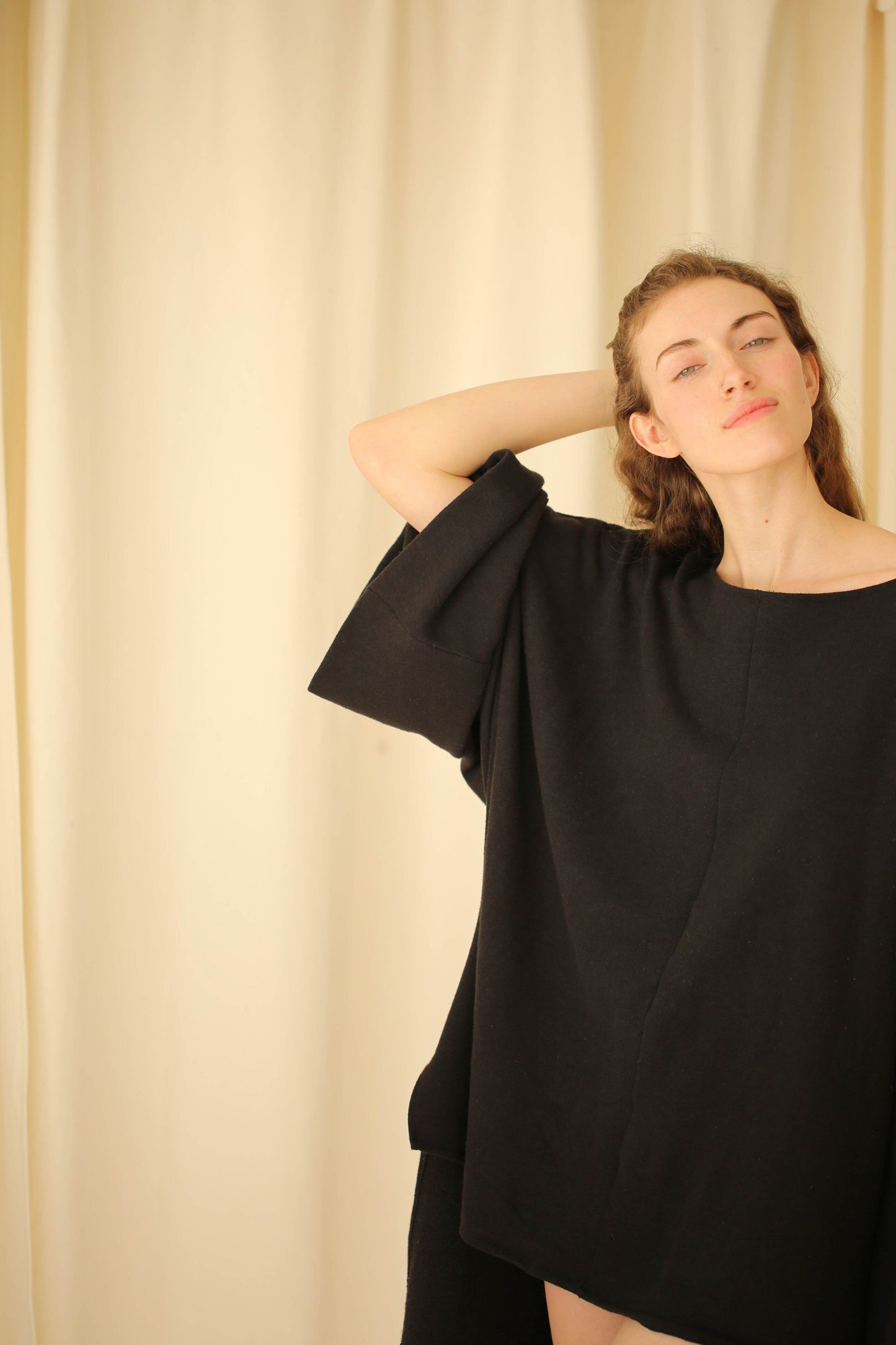 Boatneck Tunic Sweater in Texas Grown Organic Cotton Fleece