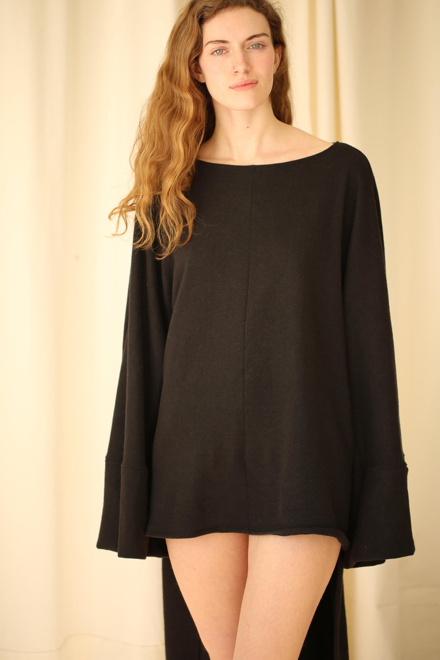 Boatneck Tunic Sweater in Texas Grown Organic Cotton Fleece