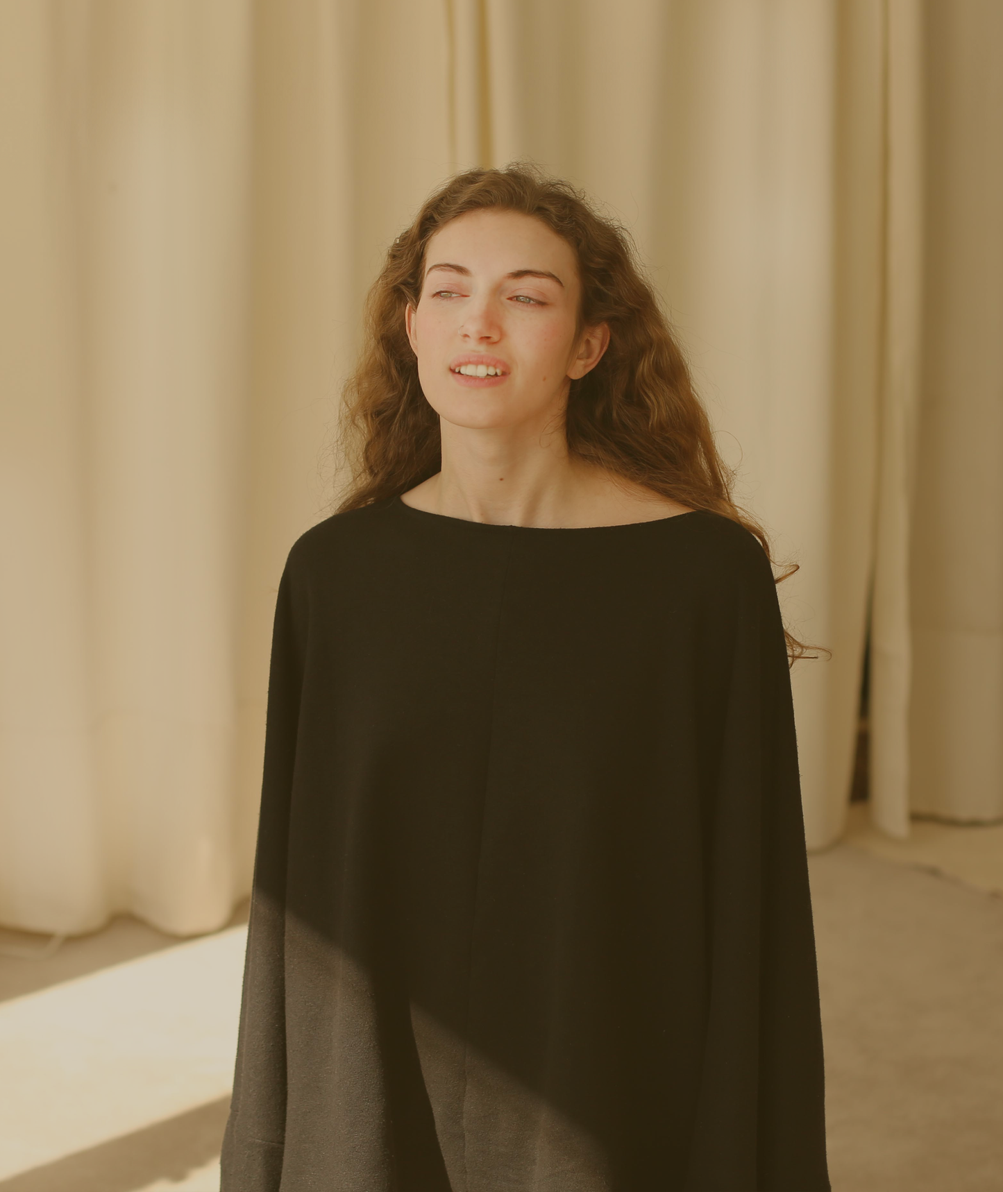 Boatneck Tunic Sweater in Texas Grown Organic Cotton Fleece