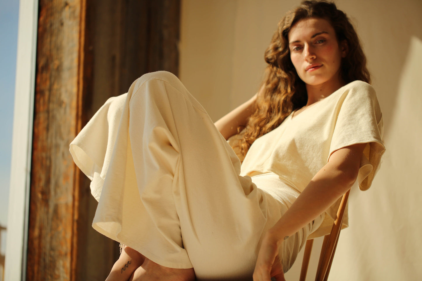 Coquelicot Wide Sleeve Top in US Organic Cotton