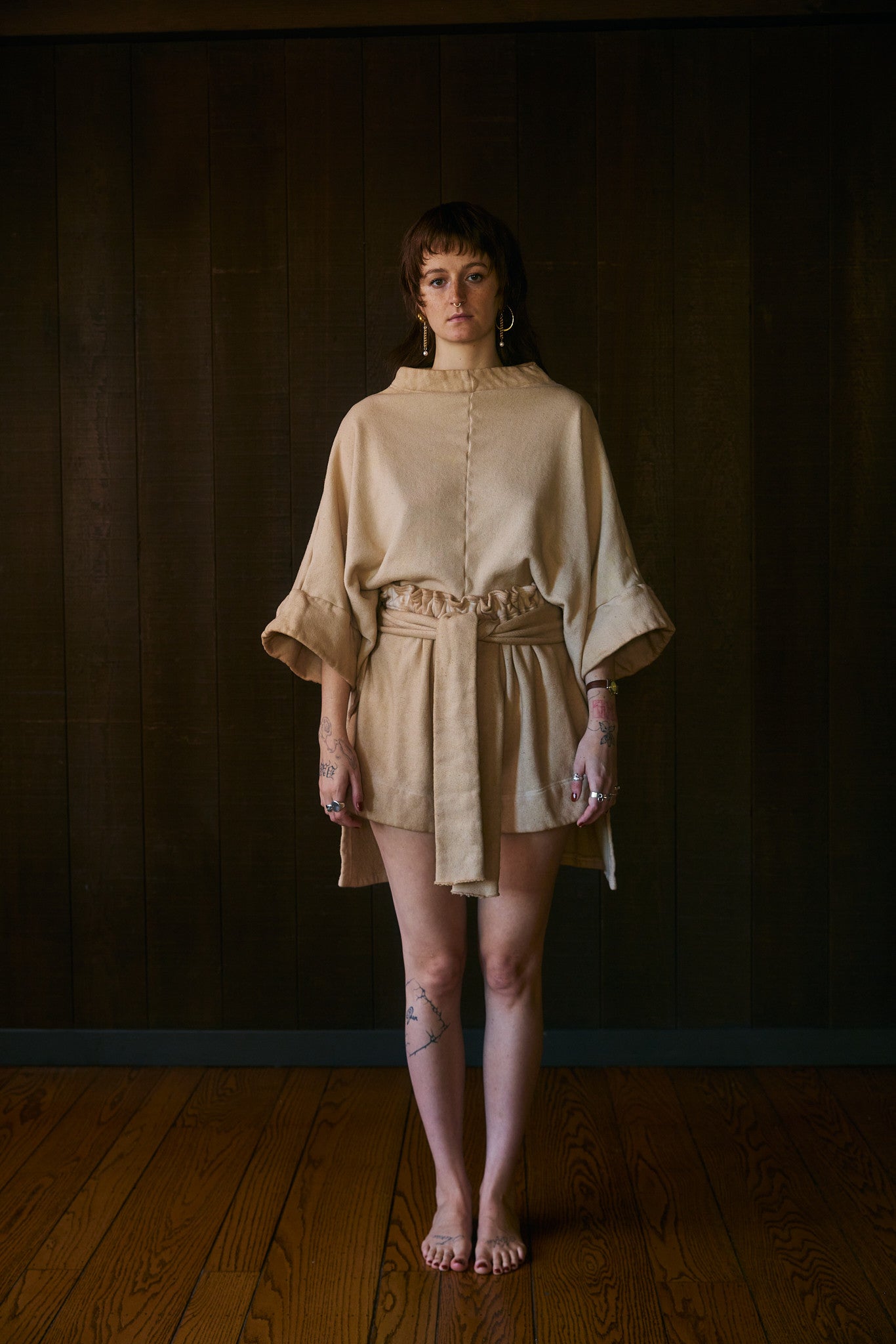 Ius Highwaist Wrap Short in Plant-dyed US Organic Cotton Fleece