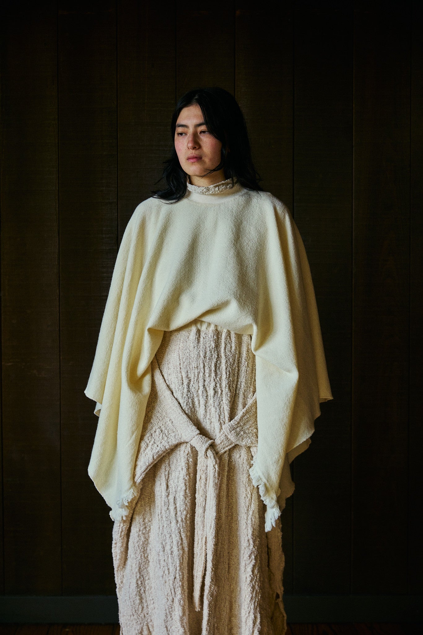 Meisje Maxi A-line Tie Skirt in Organic Handwoven Cotton