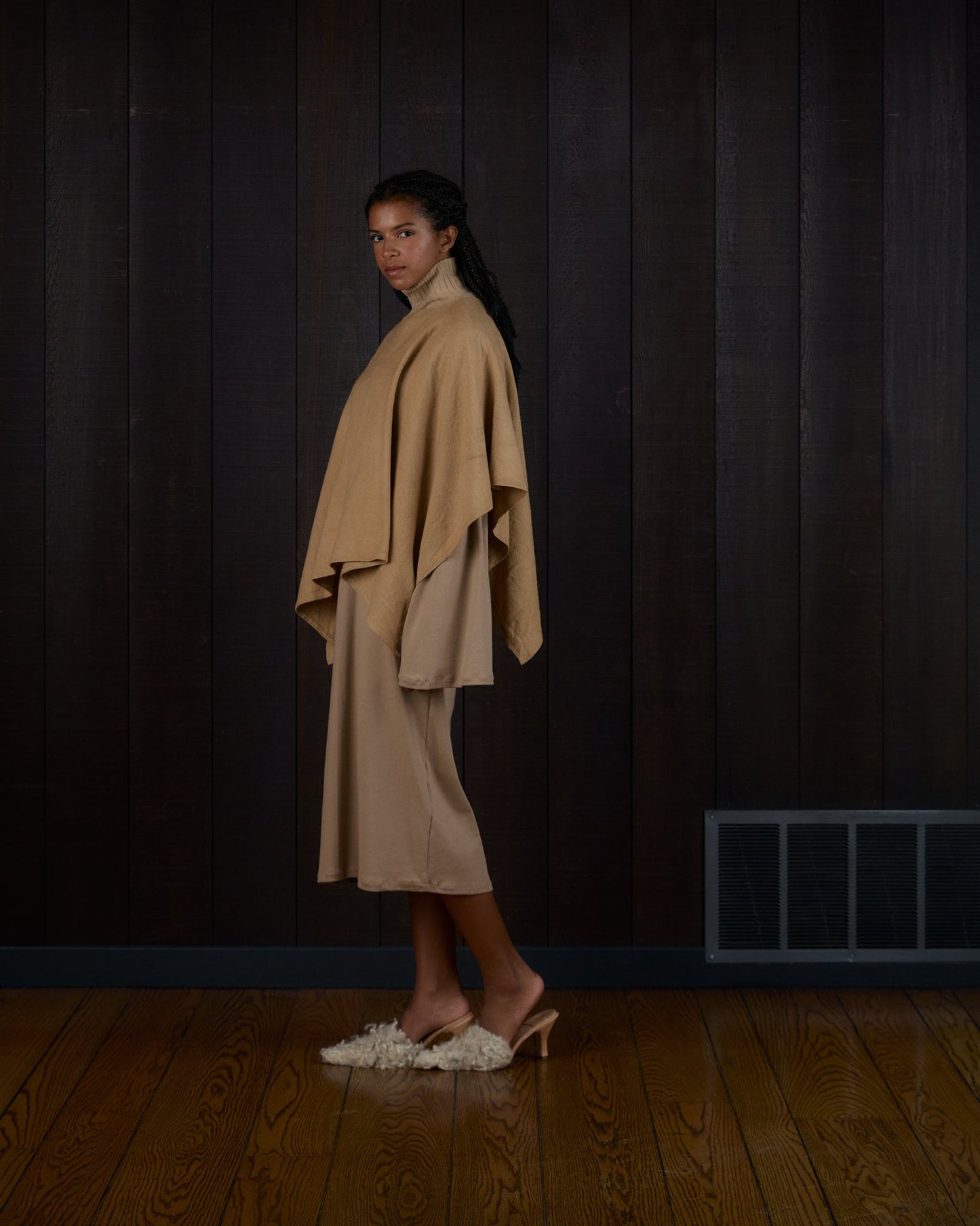 Turtleneck Poncho in Climate Beneficial™ Wool
