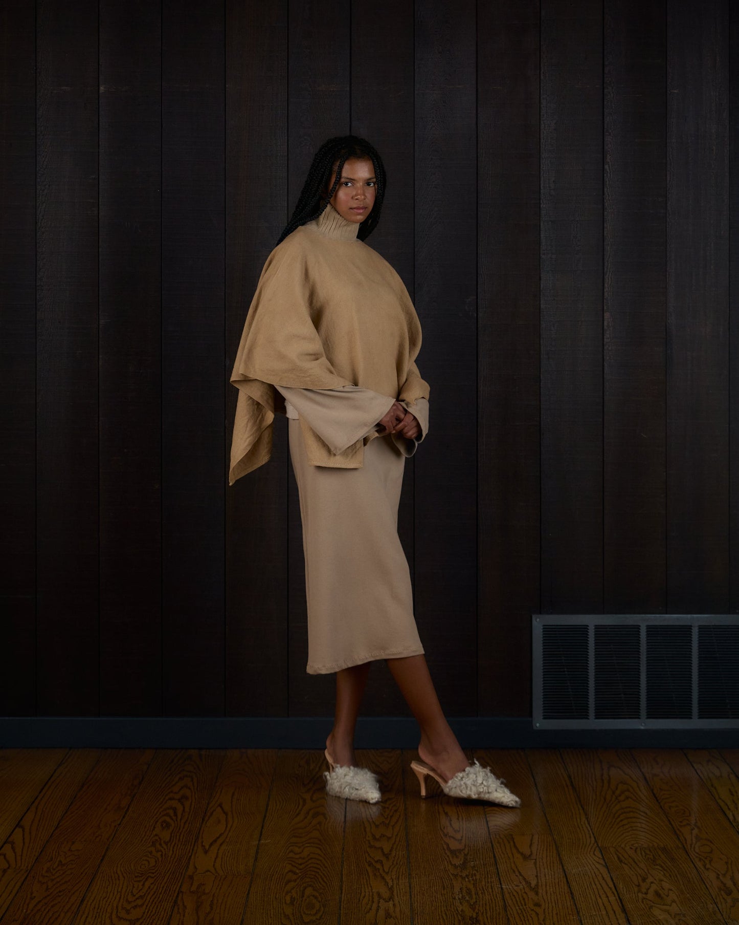 Turtleneck Poncho in Climate Beneficial™ Wool