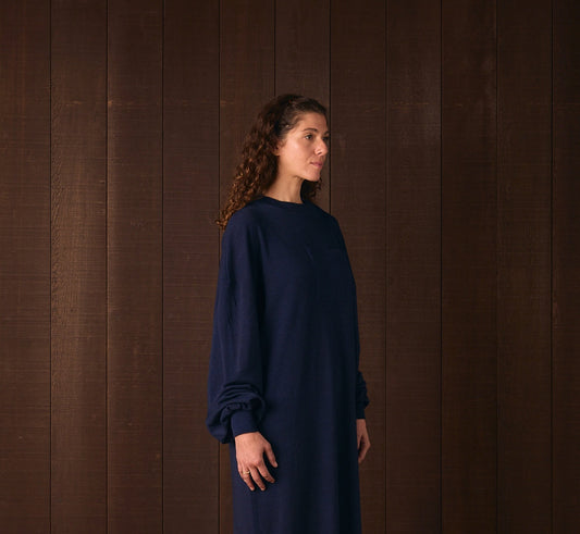 alix vasquez in herderin indigo sweaterdress