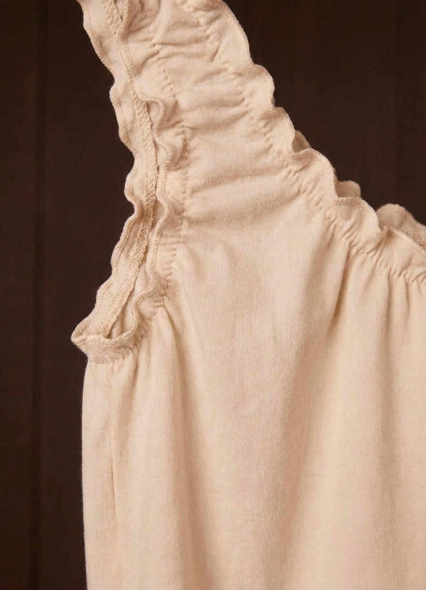 Close-up of the undyed Cloud Camisoul gathered strap