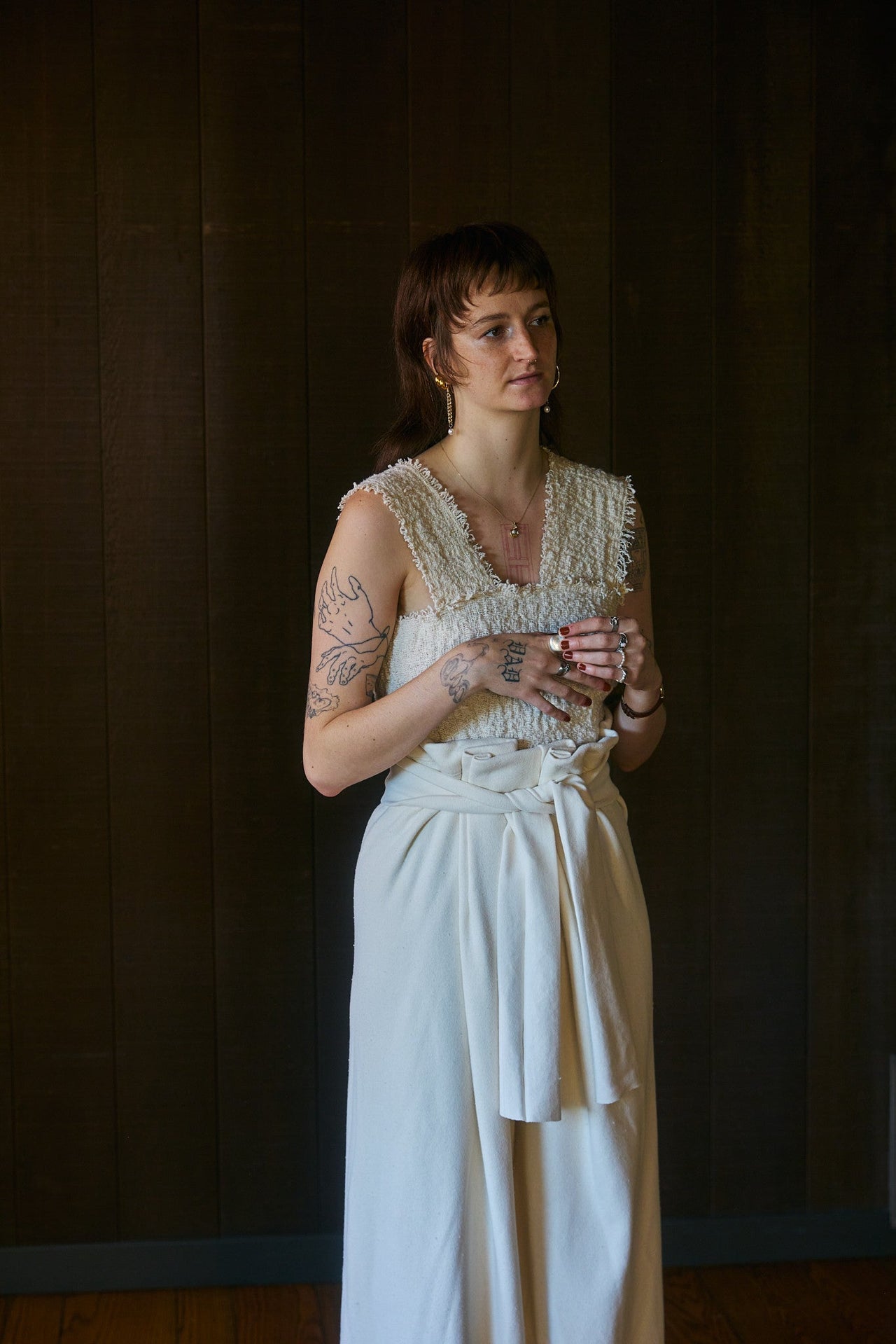 Aperta Asymmetric Sleeveless in Handwoven Organic Cotton