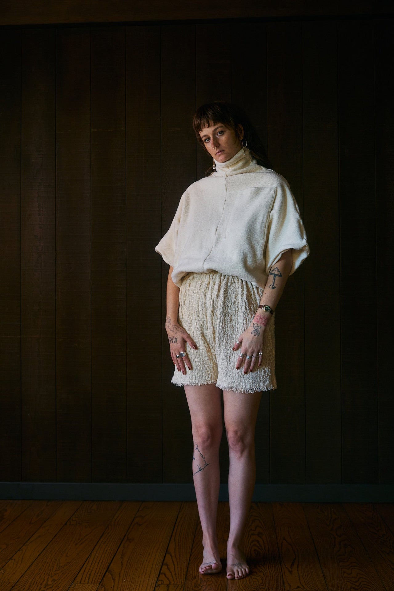 Aureum Highwaist Relaxed Short in Handwoven Organic Cotton