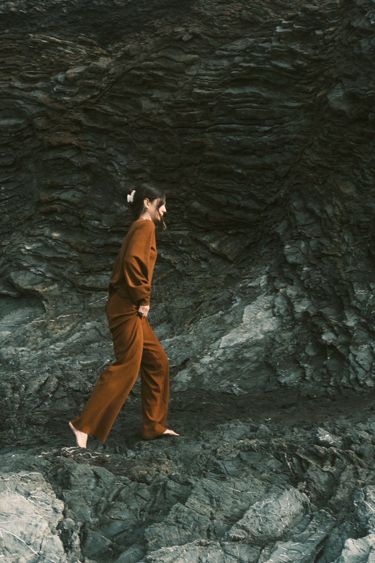 Kolibri Highwaist Wide Leg Pant in Rocky Mountain Merino Wool