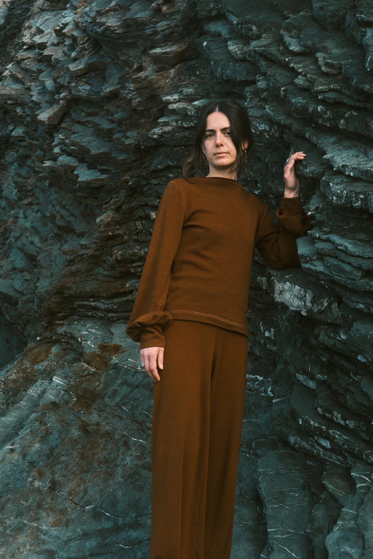 Kolibri Highwaist Wide Leg Pant in Rocky Mountain Merino Wool