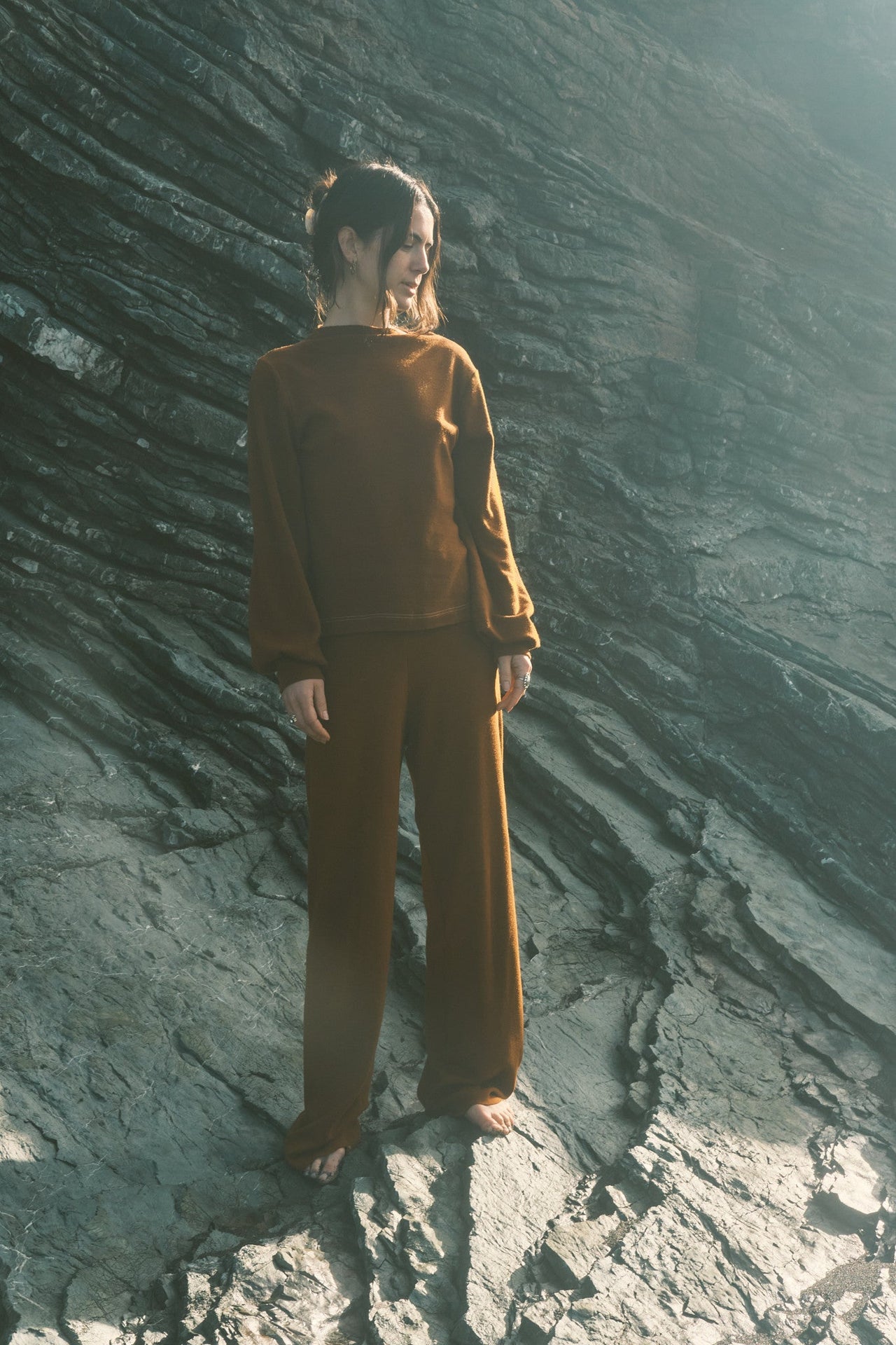 Kolibri Highwaist Wide Leg Pant in Rocky Mountain Merino Wool