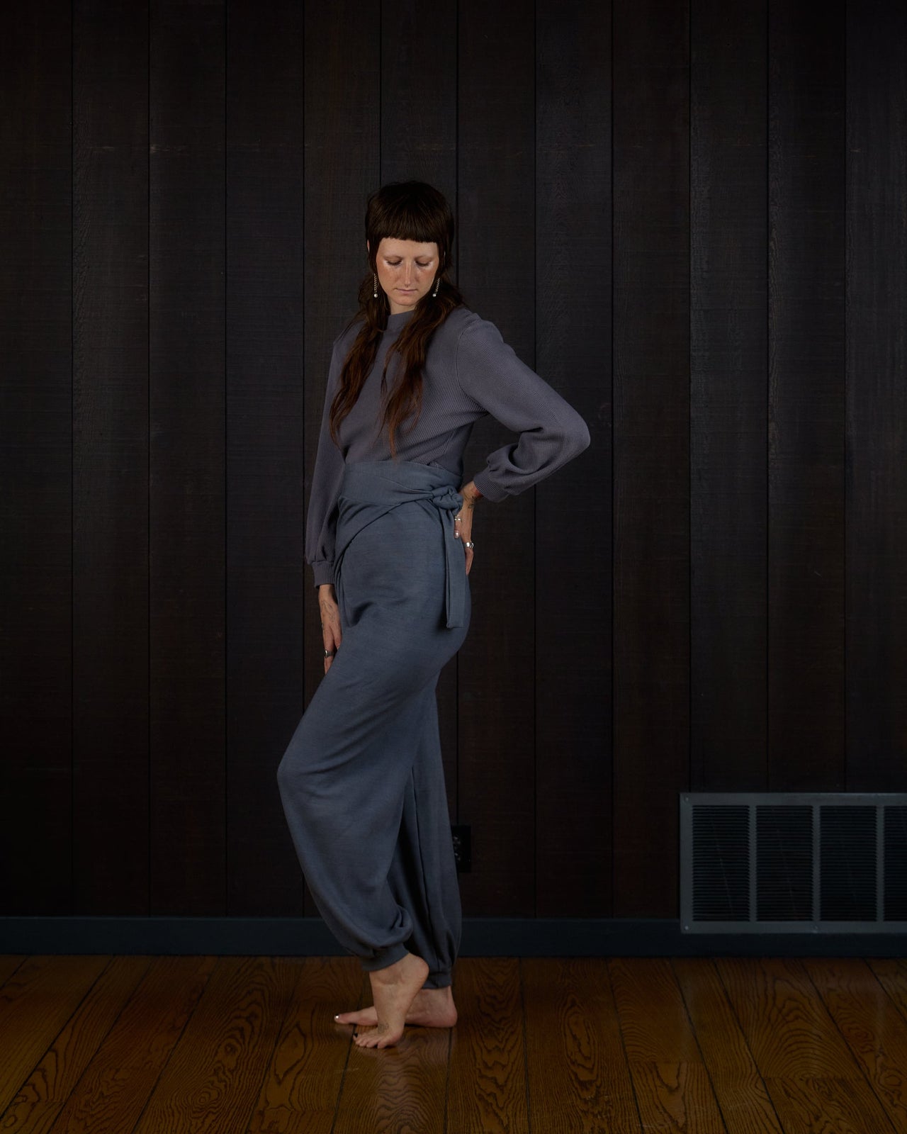 Mari Bulb Sleeve Mockneck in Rocky Mountain Merino Wool