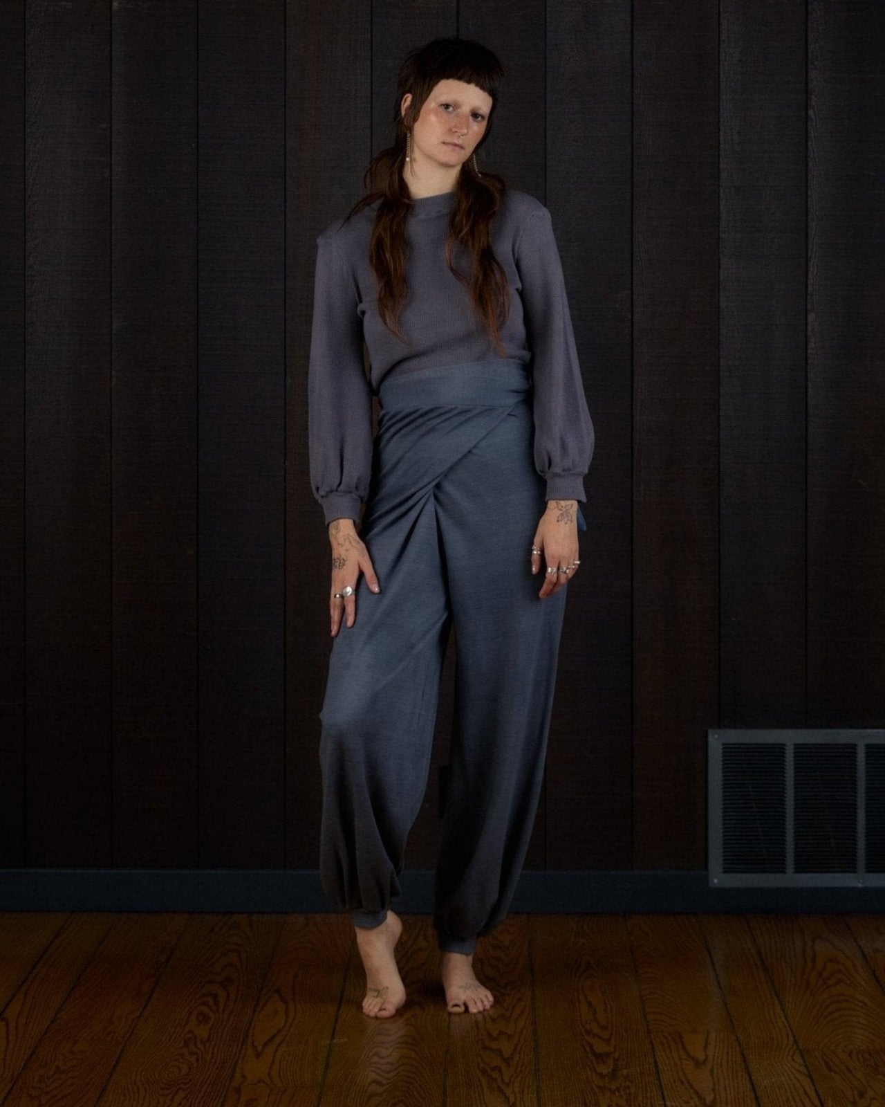 Mari Bulb Sleeve Mockneck in Rocky Mountain Merino Wool