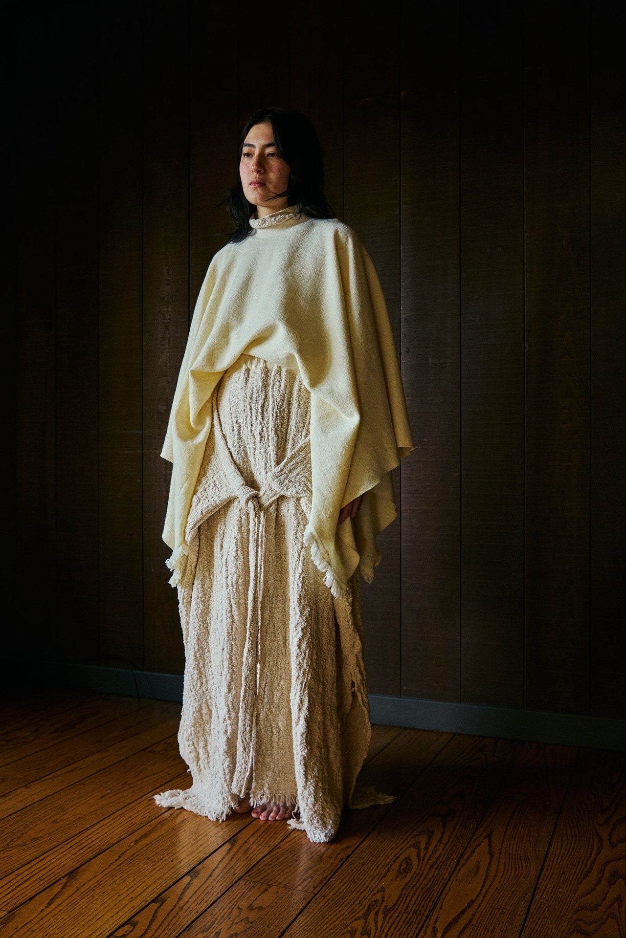 Meisje Maxi A-line Tie Skirt in Organic Handwoven Cotton