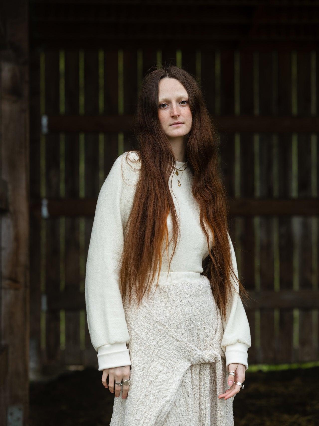 Meisje Maxi A-line Tie Skirt in Organic Handwoven Cotton