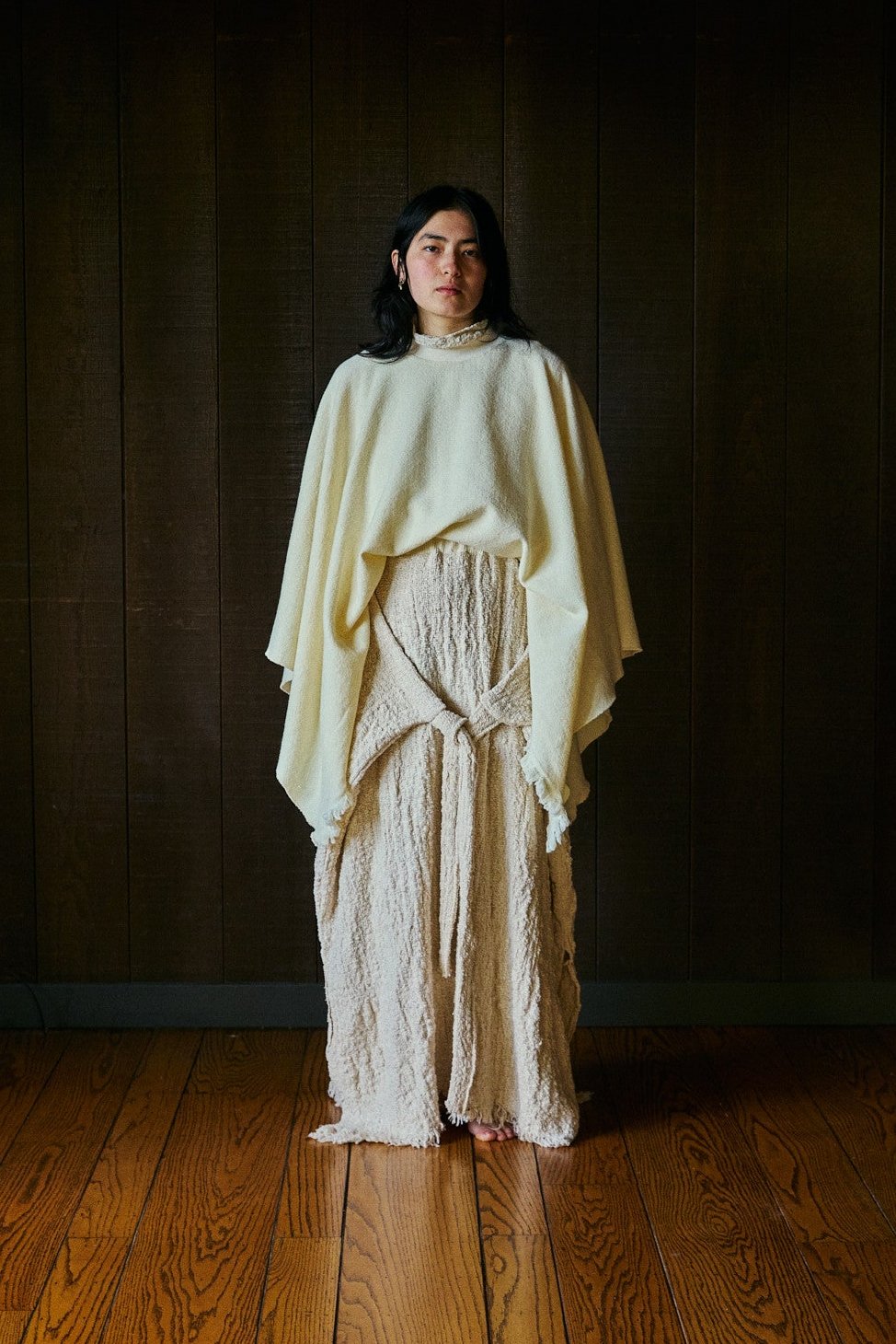 Meisje Maxi A-line Tie Skirt in Organic Handwoven Cotton