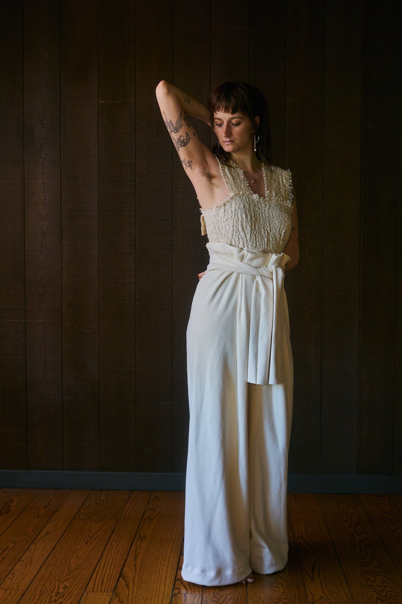 Moli Wide Leg Wrap Pant in US Organic Cotton Fleece