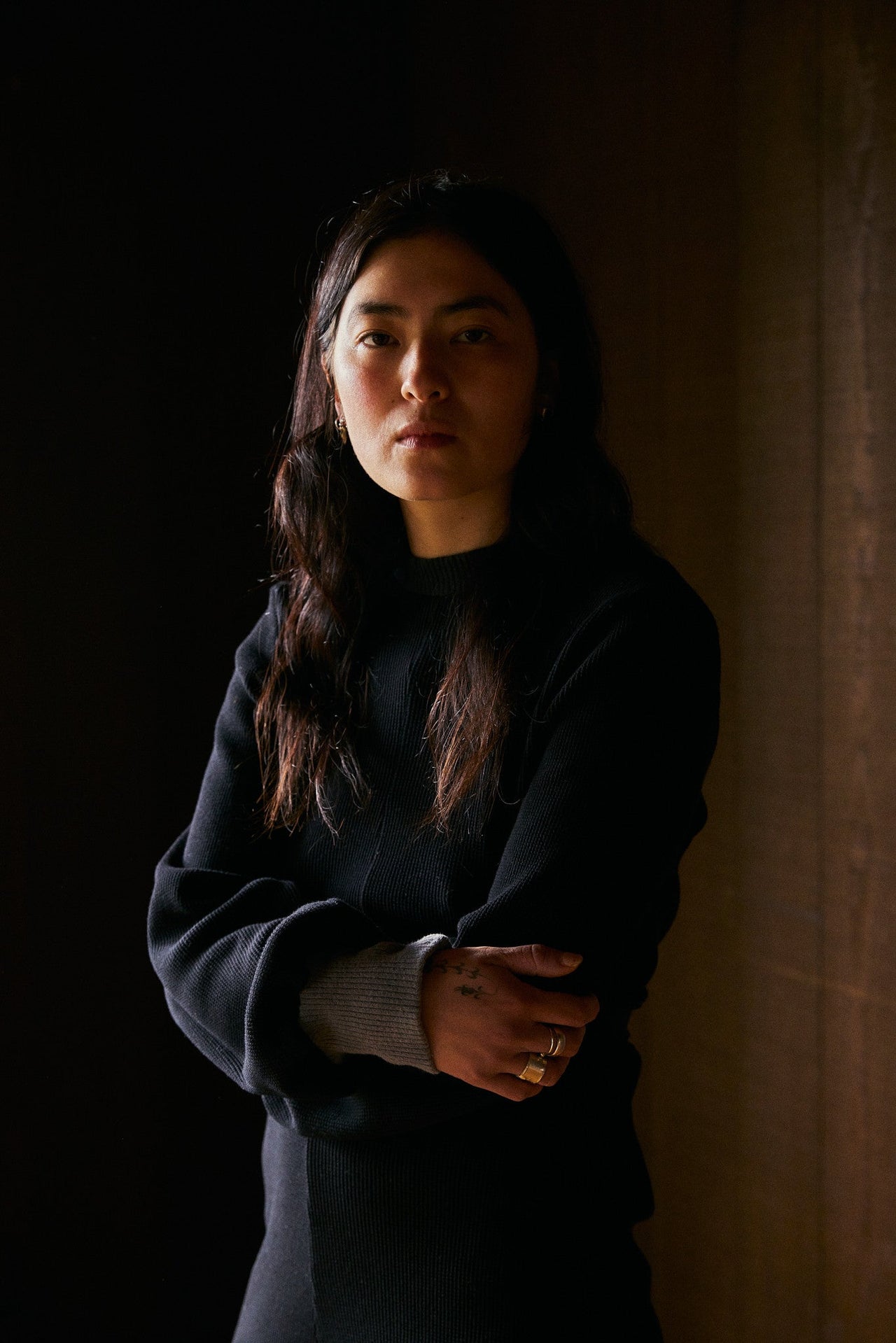 Natvand Bishop Sleeve Mockneck in US Organic Cotton Waffleknit