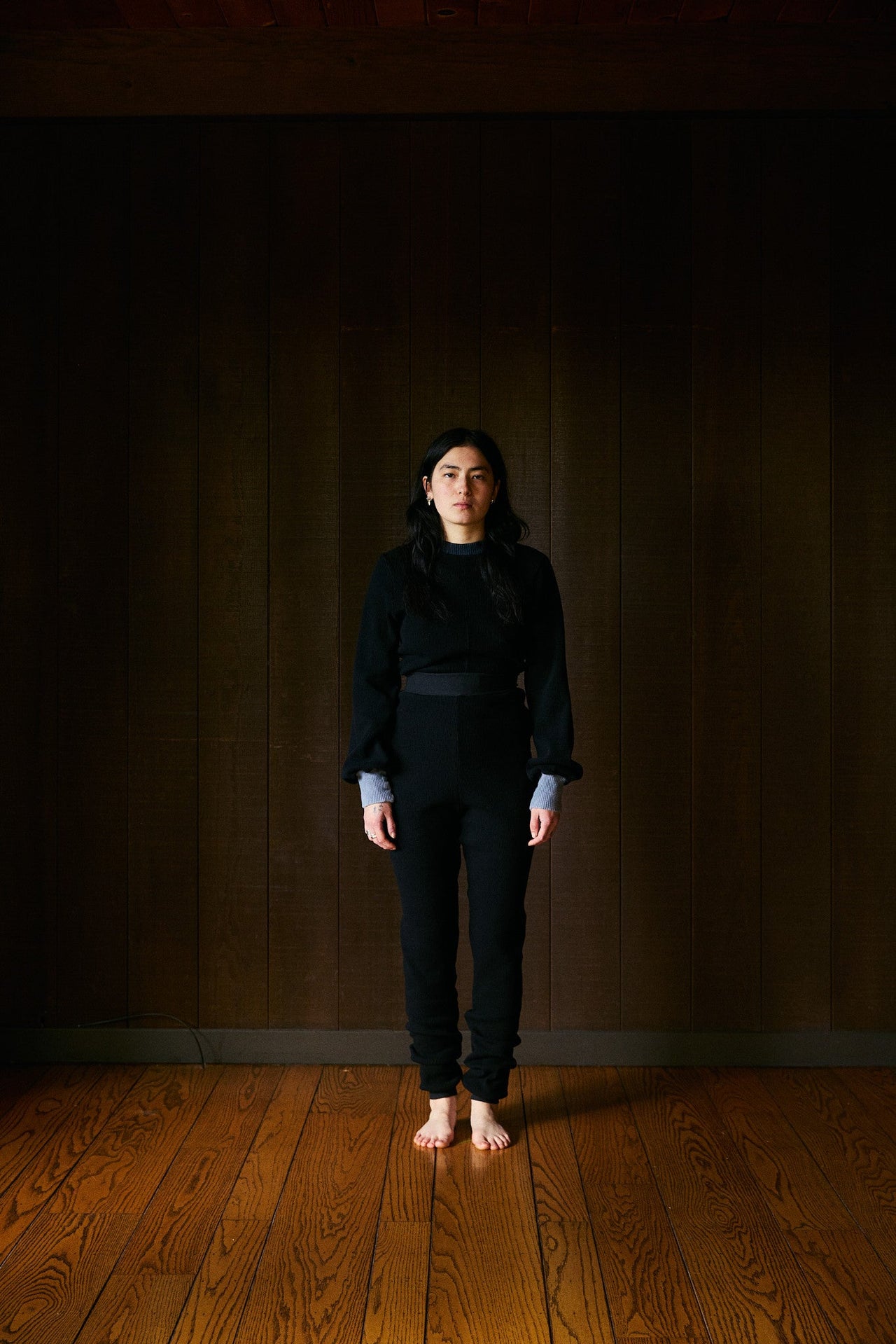 Natvand Bishop Sleeve Mockneck in US Organic Cotton Waffleknit