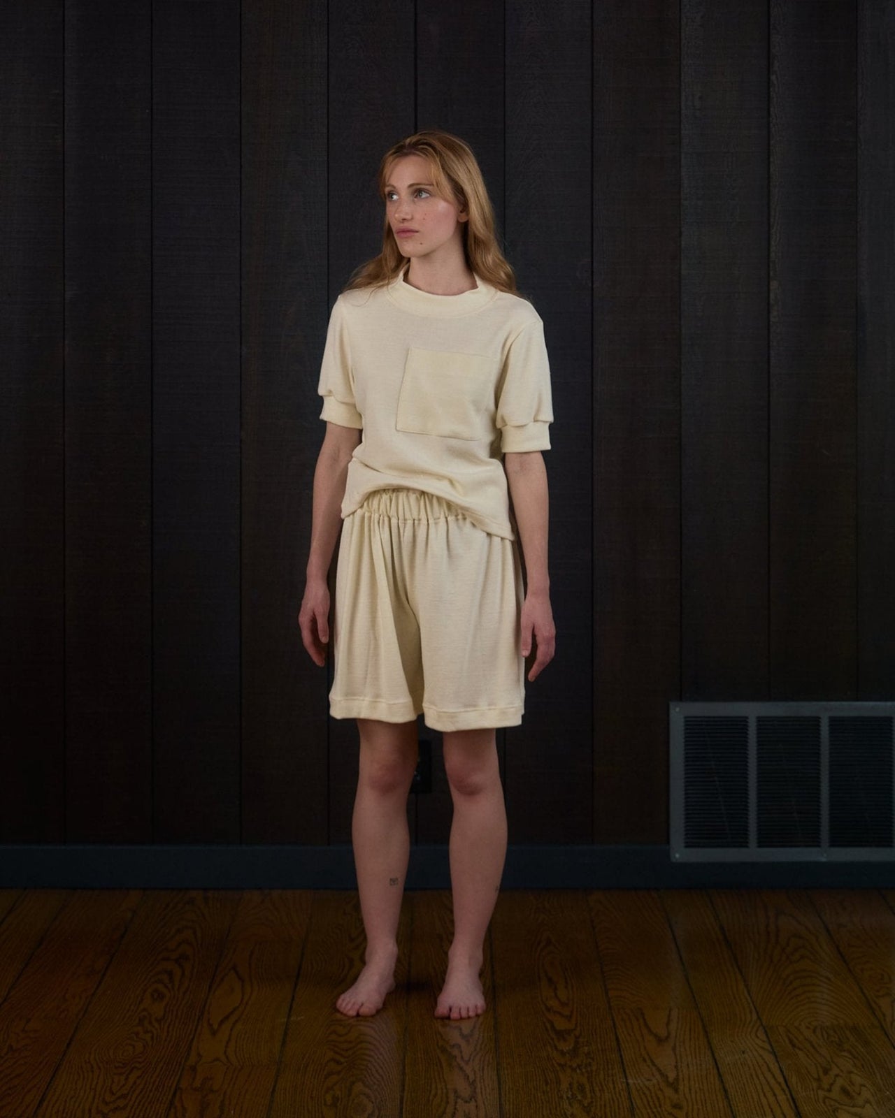 Short Sleeve Pocket Top in Rocky Mountain Merino Wool