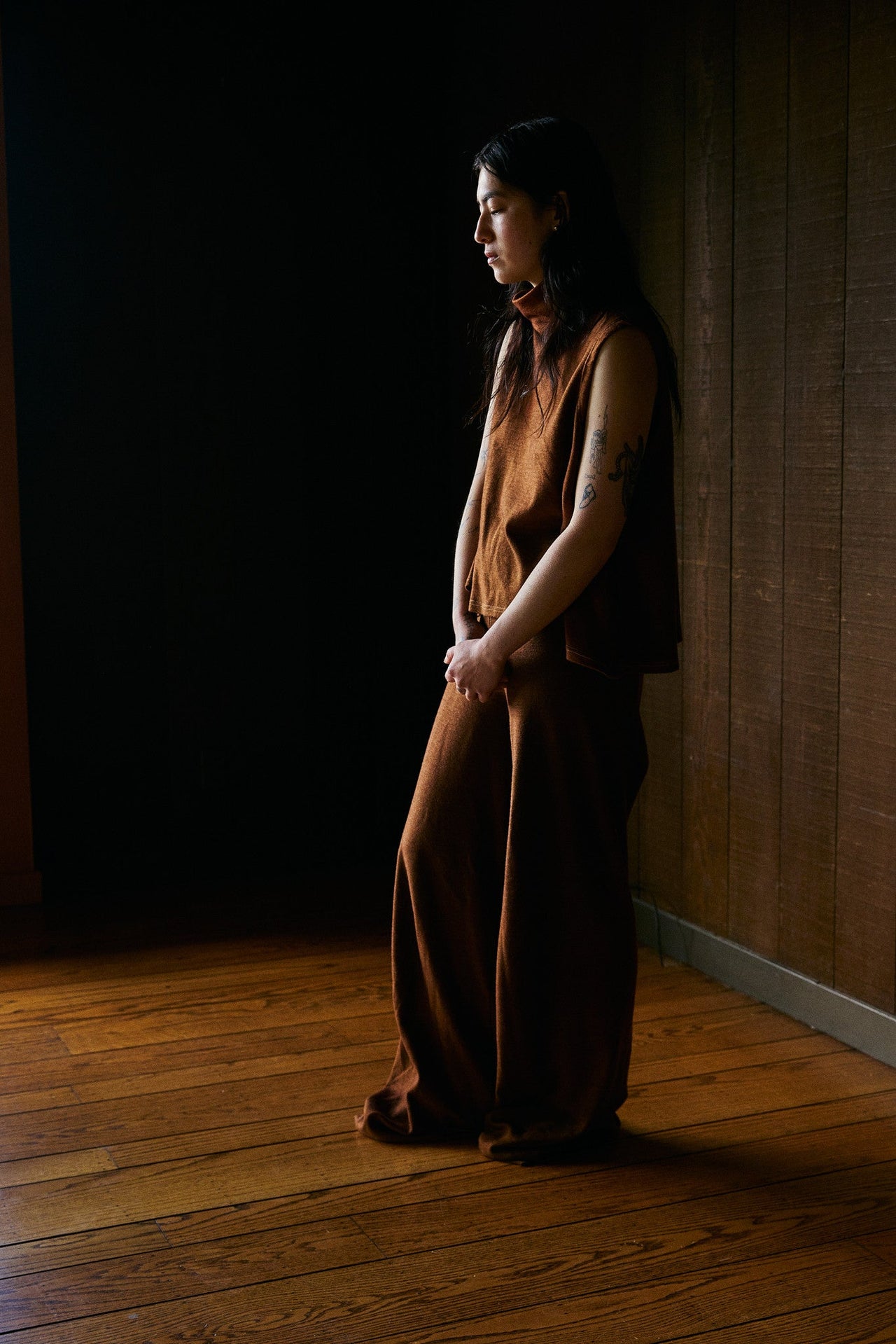 Slaka Relaxed Turtleneck Sleeveless in Rocky Mountain Merino Wool