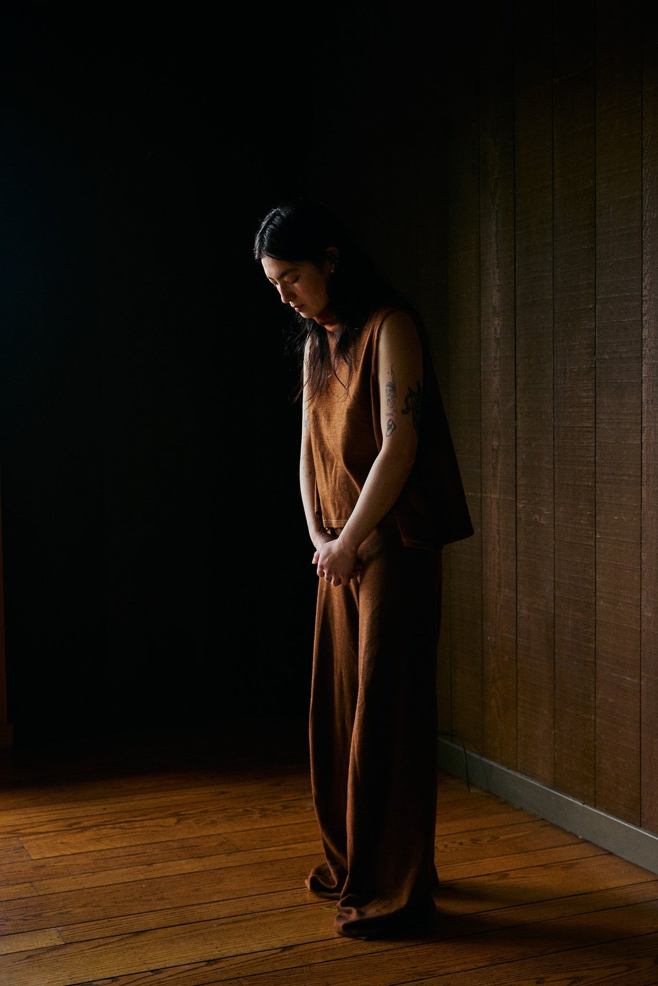 Slaka Relaxed Turtleneck Sleeveless in Rocky Mountain Merino Wool