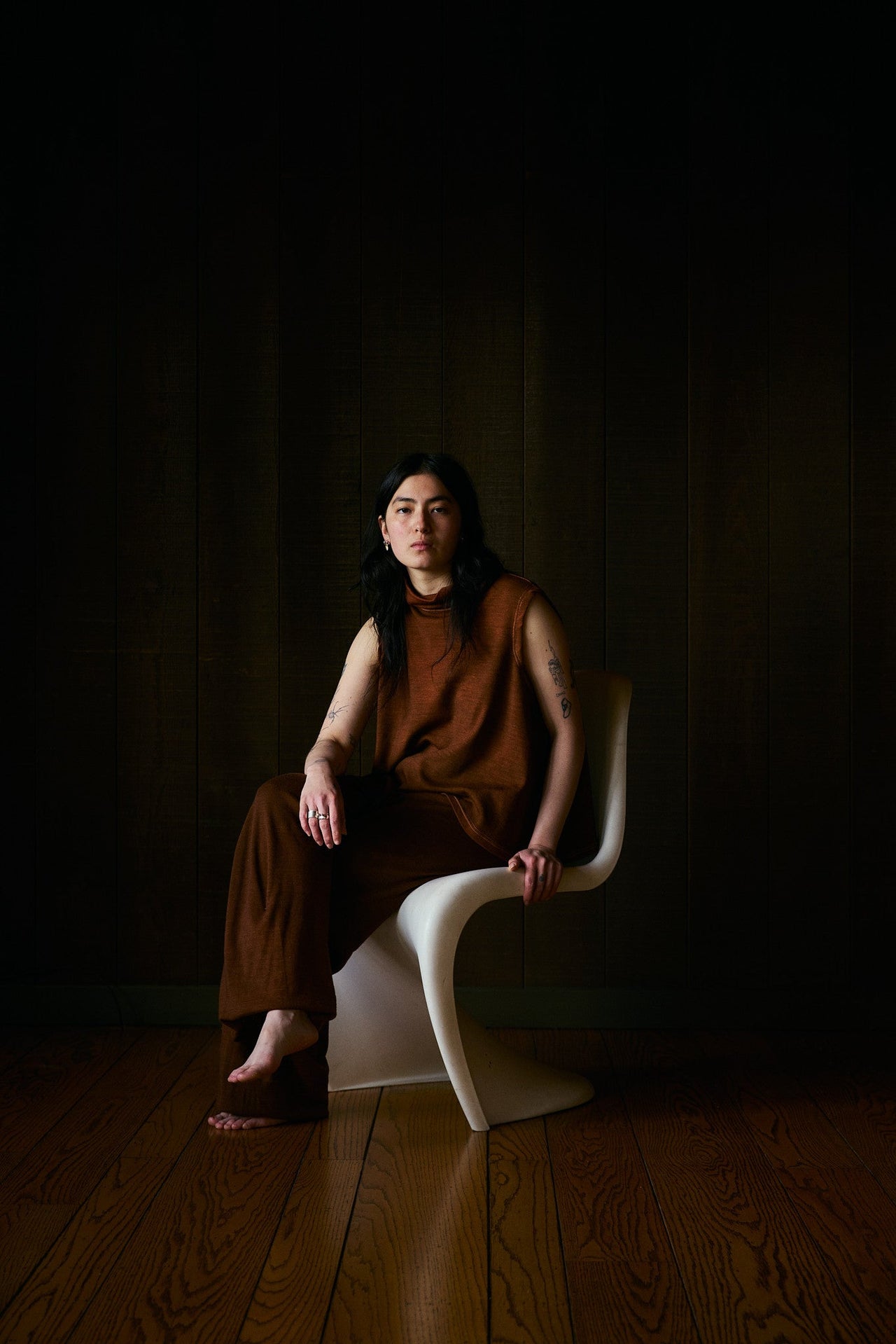 Slaka Relaxed Turtleneck Sleeveless in Rocky Mountain Merino Wool