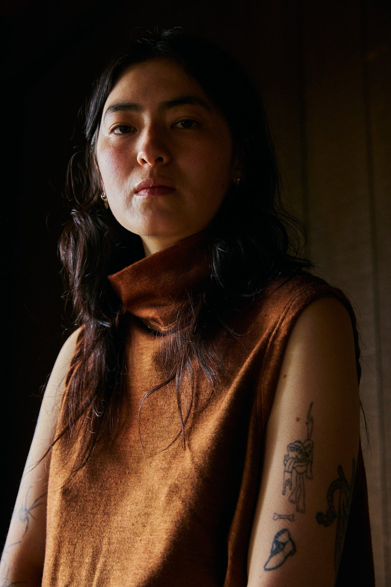 Slaka Relaxed Turtleneck Sleeveless in Rocky Mountain Merino Wool