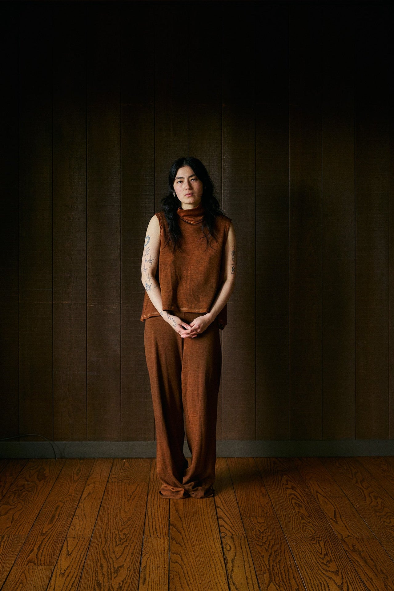 Slaka Relaxed Turtleneck Sleeveless in Rocky Mountain Merino Wool