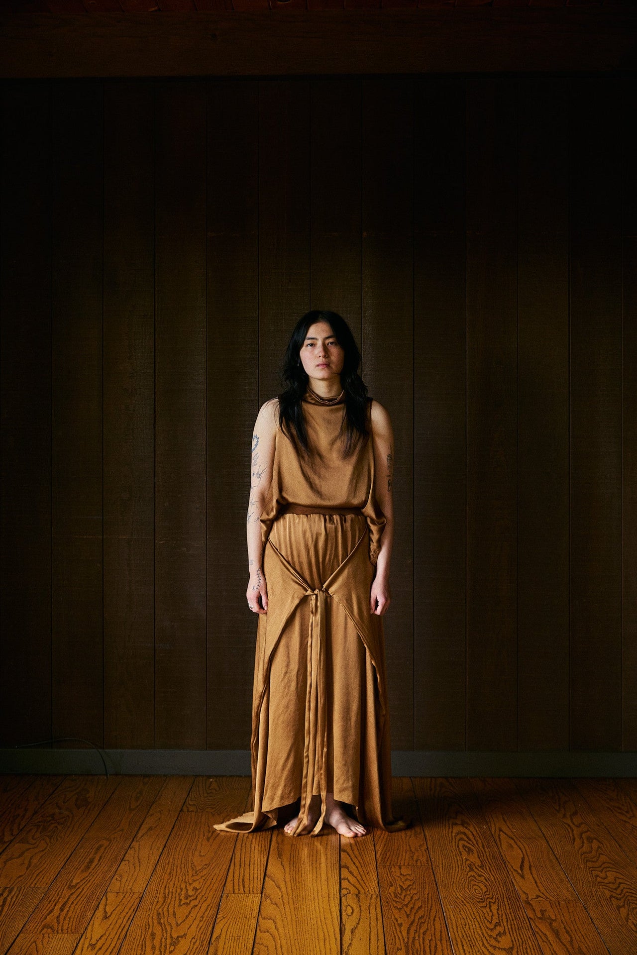 Slaka Slouch Funnelneck Sleeveless in Silk Charmeuse