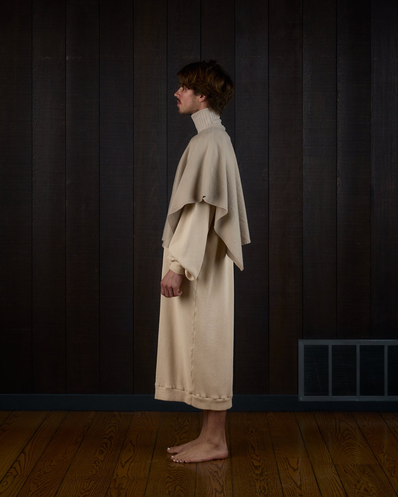 Turtleneck Poncho in Climate Beneficial™ Wool