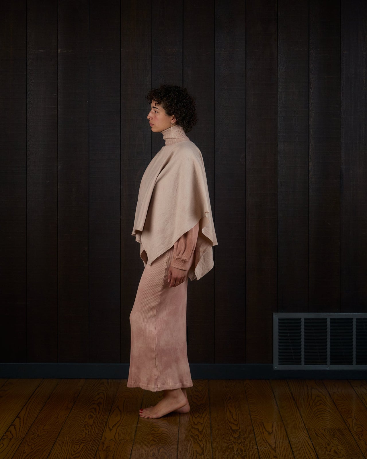 Turtleneck Poncho in Climate Beneficial™ Wool