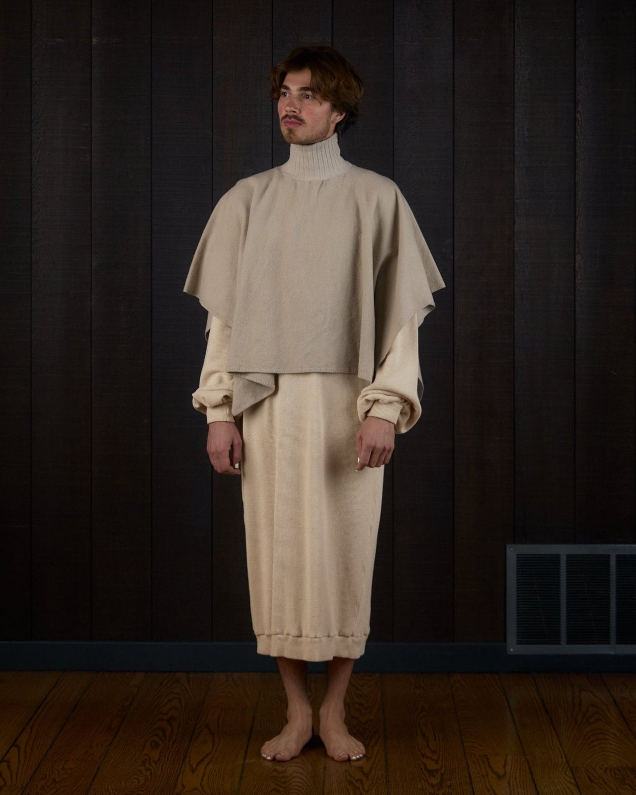 Turtleneck Poncho in Climate Beneficial™ Wool