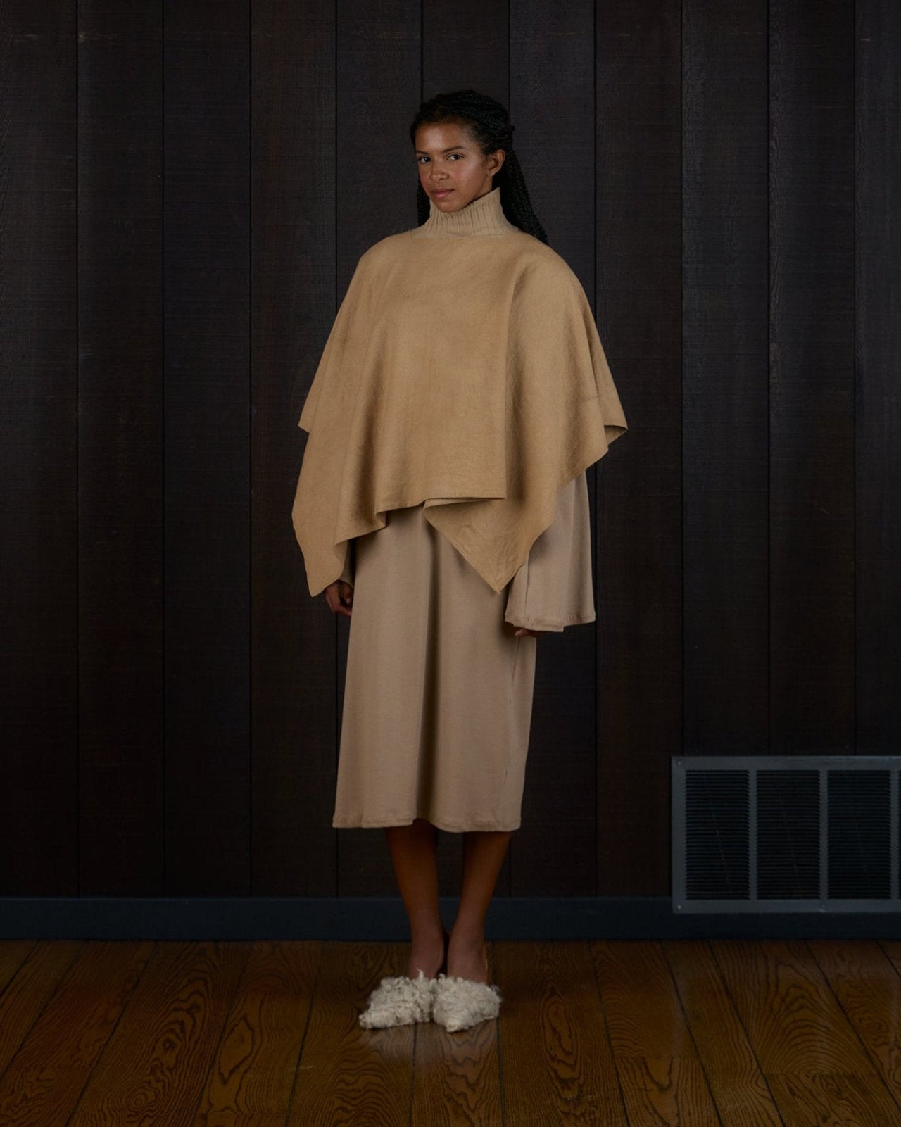 Turtleneck Poncho in Climate Beneficial™ Wool