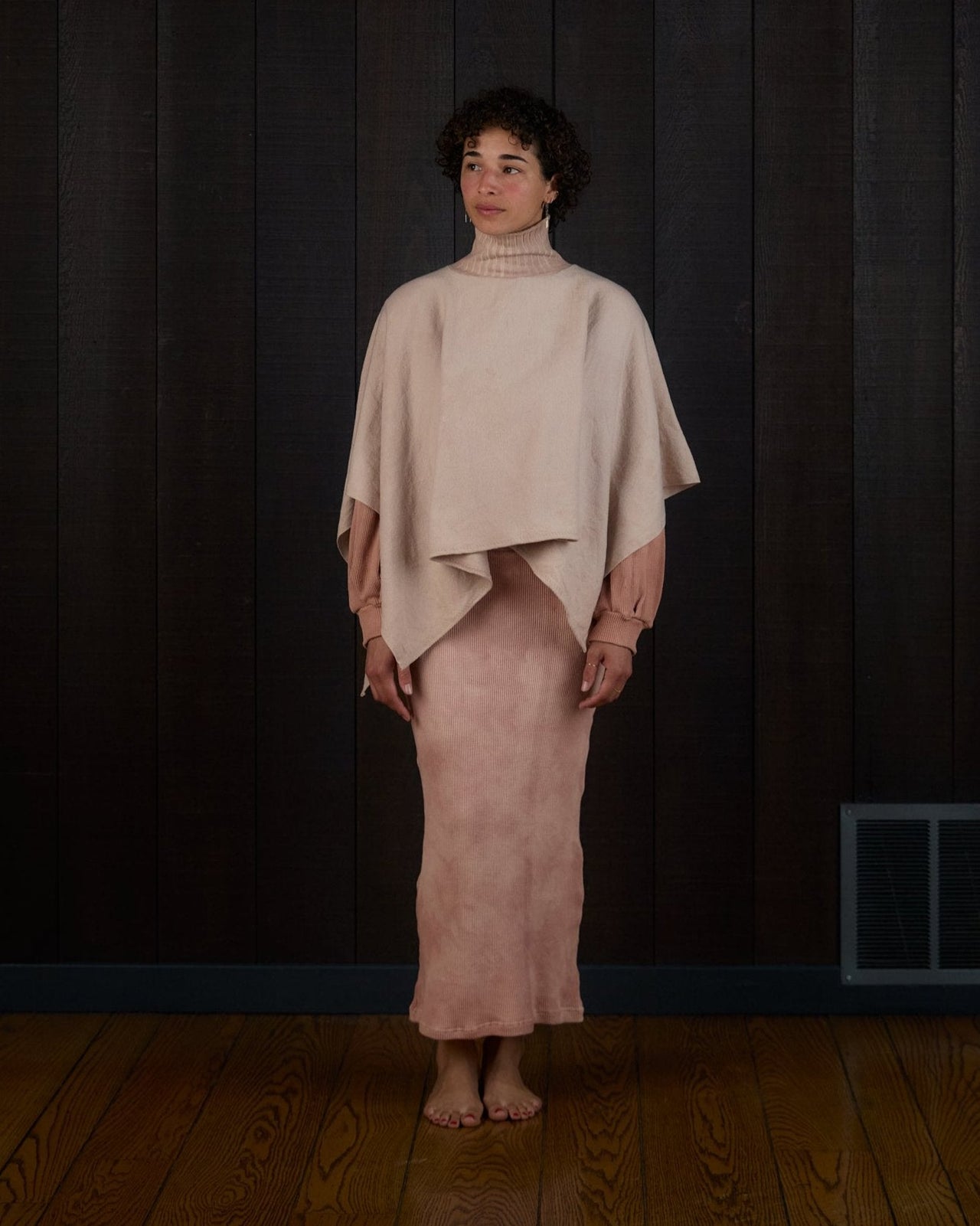 Turtleneck Poncho in Climate Beneficial™ Wool