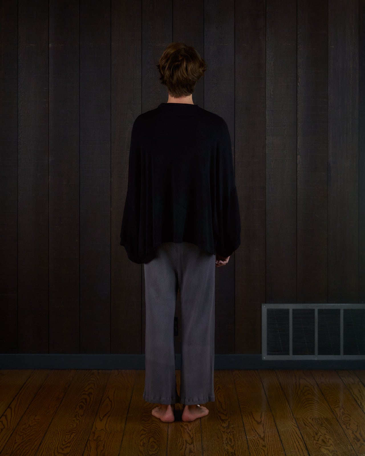 Wide Leg Thermal Drape Pant in US Organic Cotton Waffleknit