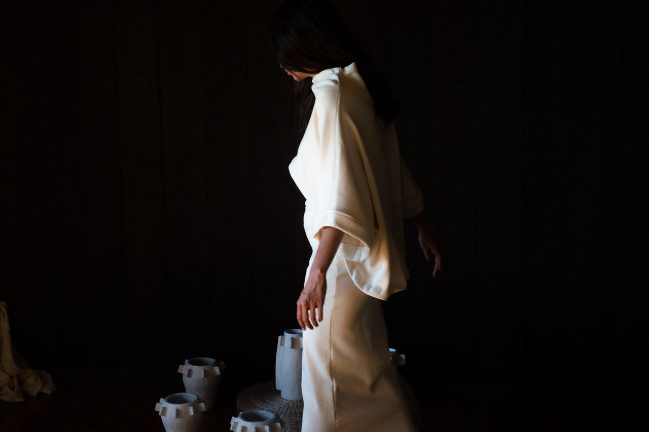 Wide Sleeve Pullover Sweater in US Organic Fleece