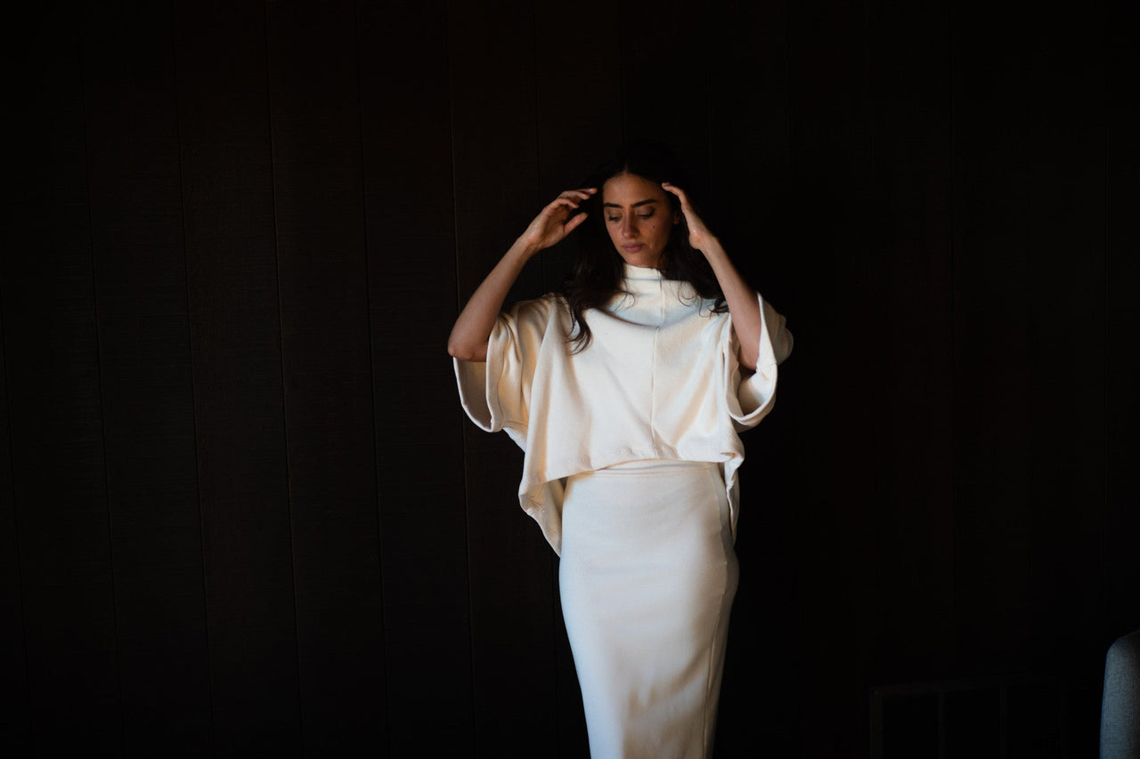 Wide Sleeve Pullover Sweater in US Organic Fleece