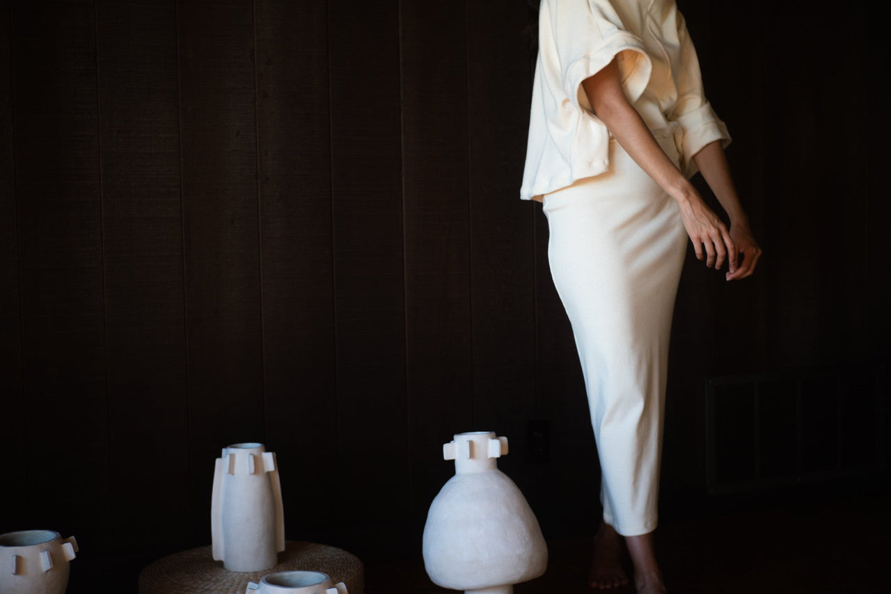 Wide Sleeve Pullover Sweater in US Organic Fleece