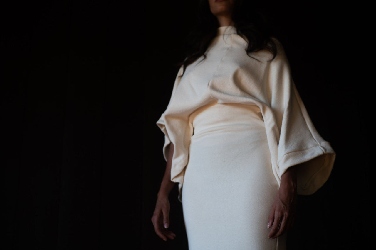 Wide Sleeve Pullover Sweater in US Organic Fleece