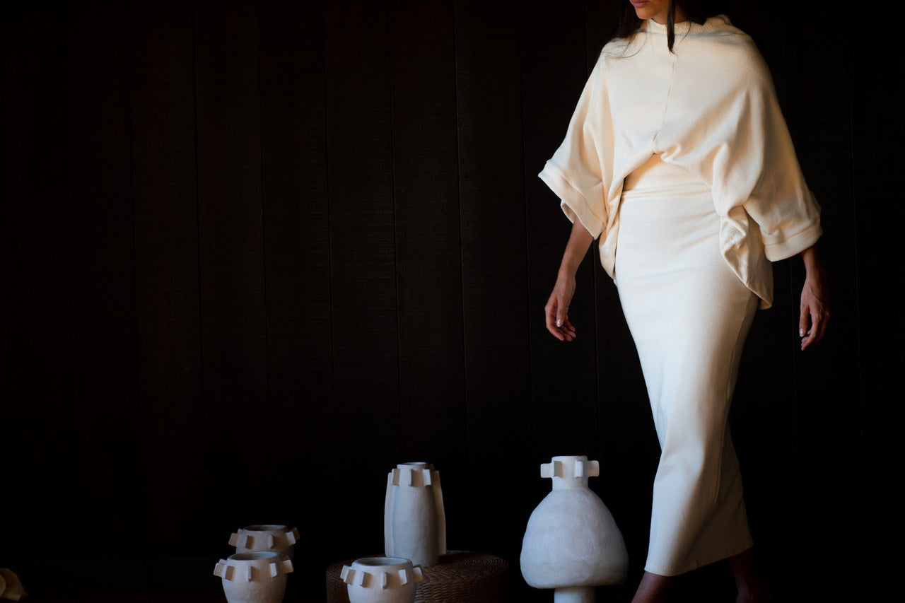 Wide Sleeve Pullover Sweater in US Organic Fleece