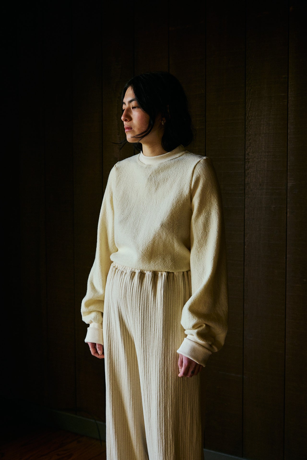 Fitted Crewneck Longsleeve Sweater in Climate Beneficial™ Wool